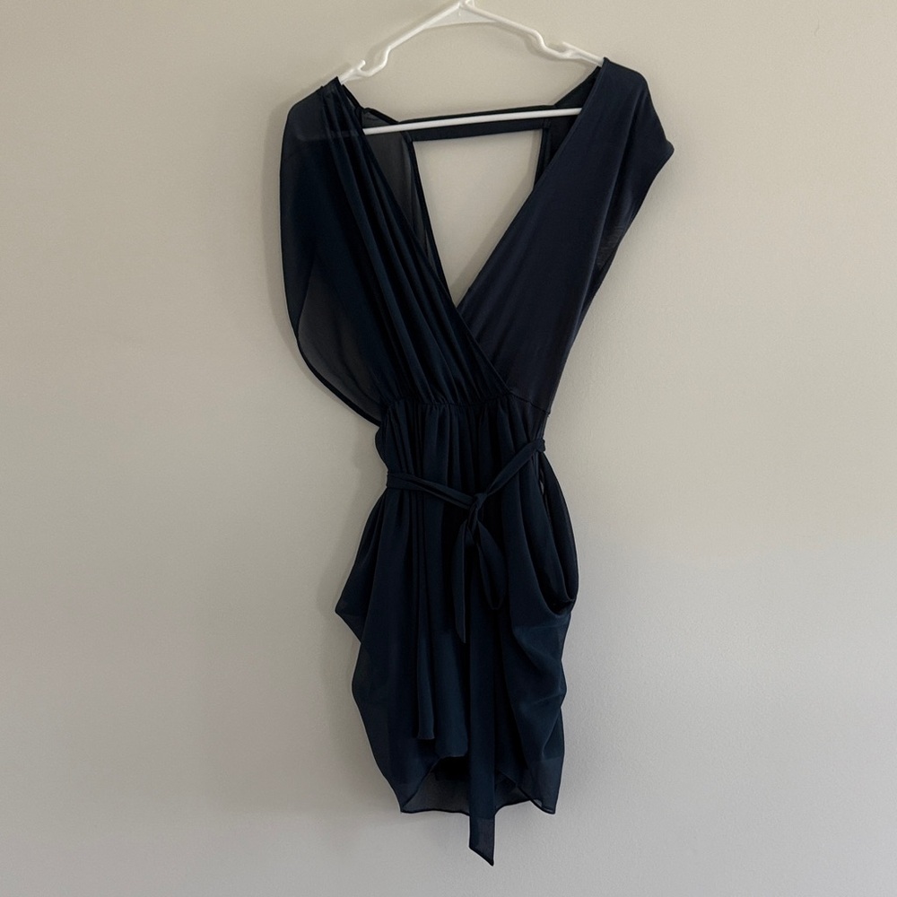 bebe Asymmetrical Blue Dress